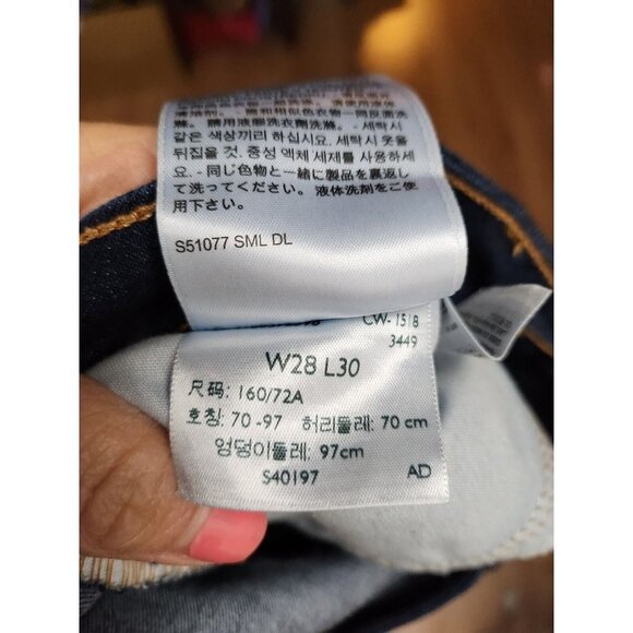 Levis 535 Blue Denim Dark Wash Super Skinny Jeans Size 28 - Picture 8 of 8